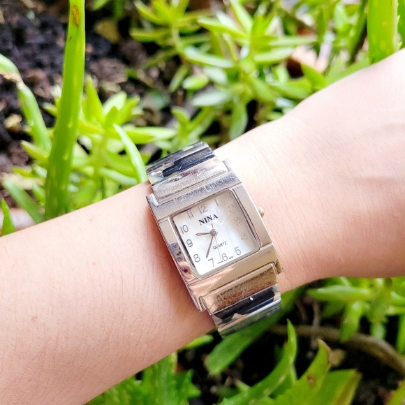 Classic Nina Mother of Pearl Tortoise Shell Cuff Watch - Picture 5 of 12